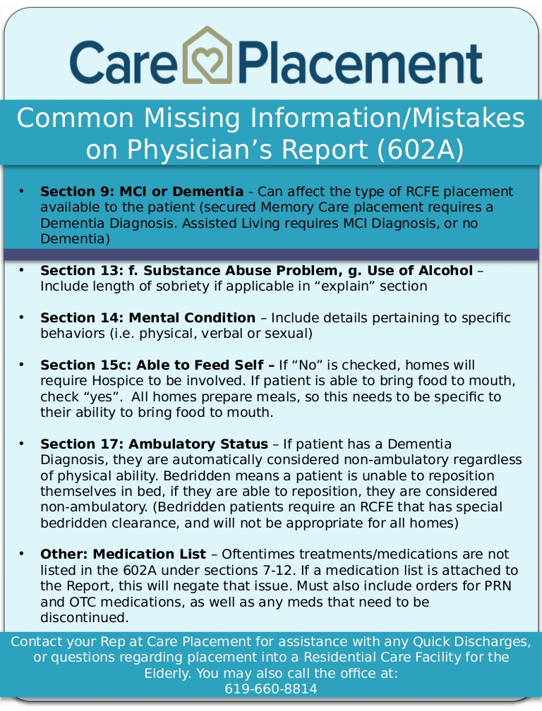 Physician's Report: Common Errors