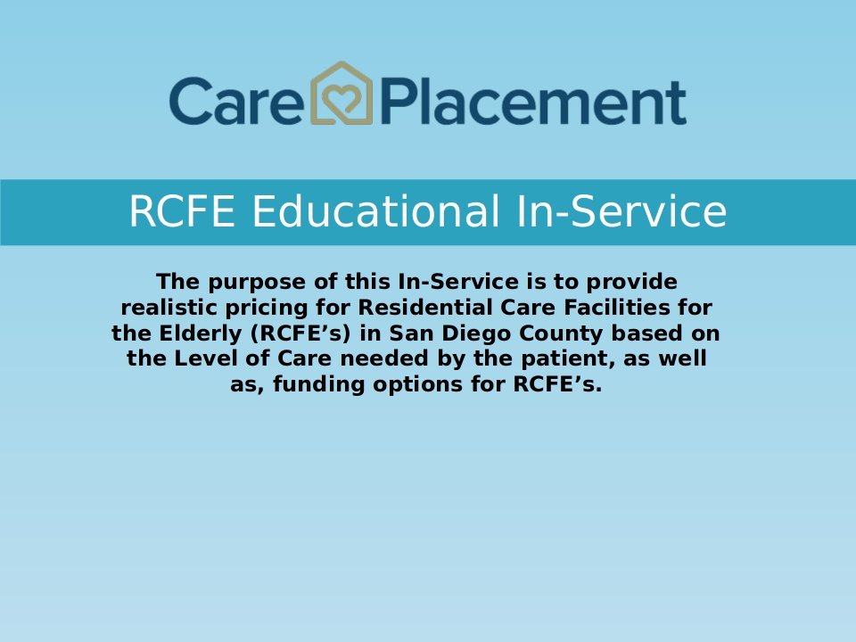 RCFE Funding Options