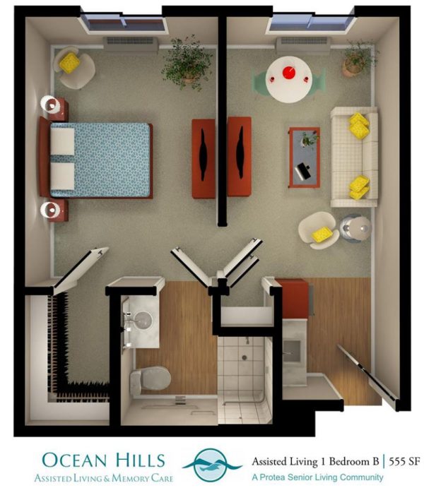 Ocean Hills Assisted Living & Memory Care - floor plan AL 1 bedroom B.JPG