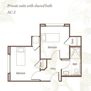 ActivCare at Mission Bay floor plans Level 1 suite with shared bath.JPG