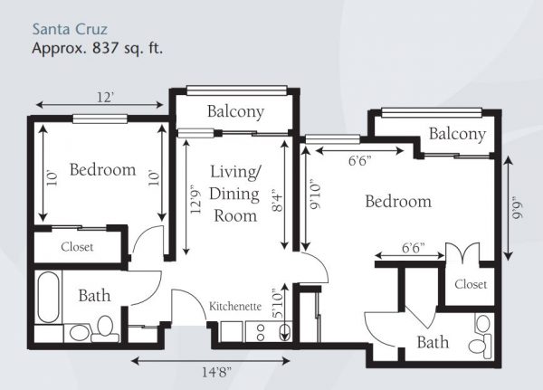 Brookdale Irvine floor plan 2 bedroom Santa Cruz.JPG