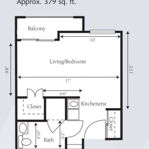 Brookdale Irvine floor plan studio Villa.JPG