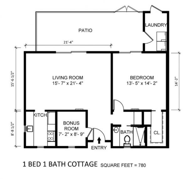 Fredericka Manor floor plan 1 bedroom cottage.JPG
