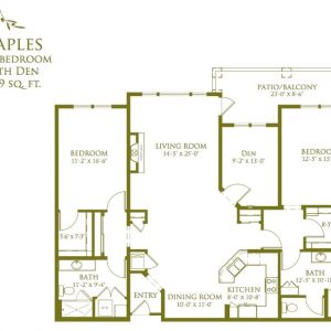 Oakmont of Capriana floor plan 2 bedroom with den Naples.JPG