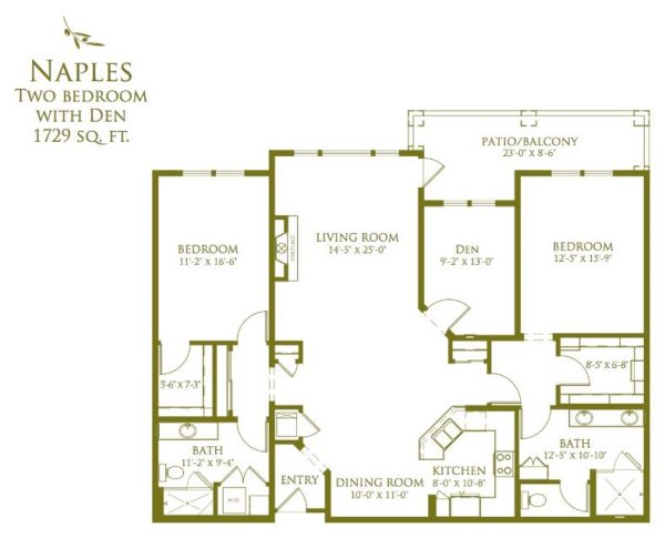 Oakmont of Capriana floor plan 2 bedroom with den Naples.JPG