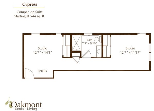 Oakmont of Orange floor plan shared room Cypress.JPG