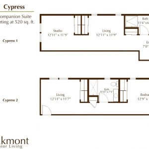 Oakmont of Pacific Beach floor plan shared room Cypress I & II.JPG